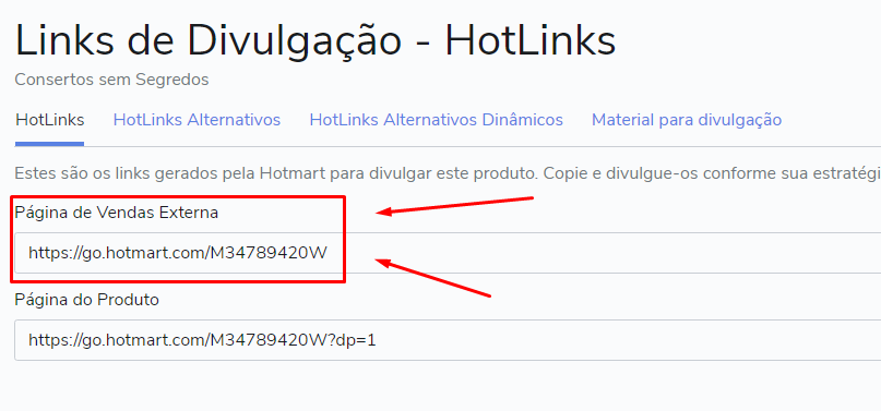 O que são Links de Divulgação (Hotlinks) e como compartilhá-los